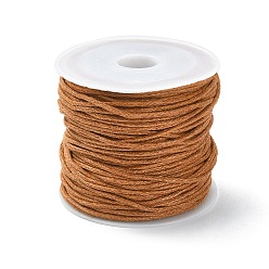 Sienna 20M Waxed Cotton Cords, Multi-Ply Round Cord, Macrame Artisan String for Jewelry Making, Sienna, 1mm, about 21.87 Yards(20m)/Roll
