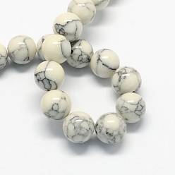 Humo Blanco Turquesa sintética hebras de perlas de piedras preciosas teñidos, rondo, whitesmoke, 8 mm, agujero: 1 mm, sobre 50 unidades / cadena, 15.7 pulgada