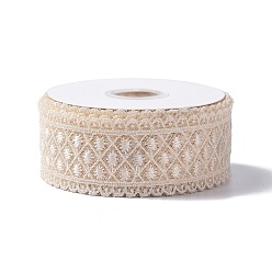 Blanc 10 mètres de ruban de garniture en dentelle de polyester, pour le bricolage fabrication de bijoux, blanc, 1-1/2 pouces (38.5~39.5 mm)
