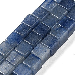 Blue Aventurine Natural Blue Aventurine Beads Strands, Cube, 6~6.5x6~6.5x6~6.5mm, Hole: 1.2mm, about 63~64pcs/strand, 15''~15.16''(38.1~38.5cm)