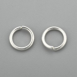 Серебро 304 кольца прыжок из нержавеющей стали, открытые кольца прыжок, серебряные, 18 датчик, 6.5x1 мм, внутренний диаметр: 5 мм
