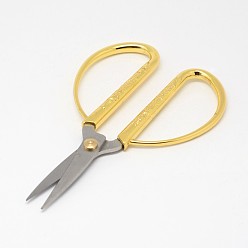 Golden Embossed with Dragon and Phoenix Pattern Stainless Steel Scissors, Golden, 129x71.5x8mm