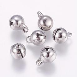 Stainless Steel Color 304 Stainless Steel Charms, Bell Shape, Stainless Steel Color, 9x6x6mm, Hole: 1.5mm