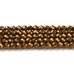 Plaqué Bronze Antique Perles en verre electroplate, plein plaqué, ronde à facettes, antique bronze plaqué, 2mm, Trou: 0.7mm, Environ 184~187 pcs/chapelet, 14.45'' (36.7 cm)