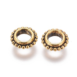 Antique Golden Tibetan Style Alloy Spacer Beads, Donut, Lead Free & Cadmium Free, Antique Golden, 8x2.5mm, Hole: 4mm