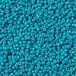 (RR4483) Duracoat teñido opaco azur Cuentas de rocailles redondas miyuki, granos de la semilla japonés, (rr 4483) duracoat teñido de azul opaco, 8/0, 3 mm, agujero: 1 mm, Sobre 2111~2277 unidades / 50 g