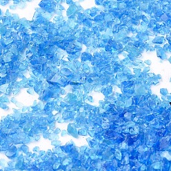 Deep Sky Blue COE 85 Medium Size Fusible Glass Fine Frit, for DIY Creative Fused Glass Art Pieces, Deep Sky Blue, 1.2~2.7mm, about 30g/bag