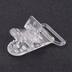 Clear Eco-Friendly Plastic Baby Pacifier Holder Clip, Clear, 43x31x9mm