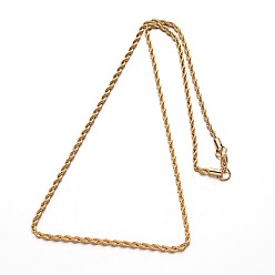 Золотой 304 из нержавеющей стальной трос цепи ожерелья, с карабин-лобстерами , золотые, 23.7 дюйм (60.1 см), 3 мм