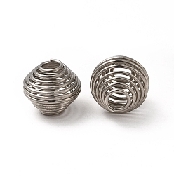 Stainless Steel Color 304 Stainless Steel Spring Beads, Coil Beads, Bicone, Stainless Steel Color, 11x10mm