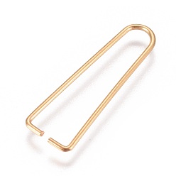 Golden Vacuum Plating 304 Stainless Steel Ice Pick Pinch Bails, Clips for Beads, Golden, 27x8x1mm, Pin: 1mm