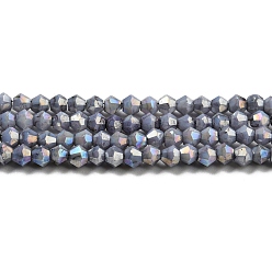 Gris Cuisson opaque de perles de verre peintes, couleur ab , facette, Toupie, grises , 3x2.5~2.8mm, Trou: 0.7mm, Environ 157~160 pcs/chapelet, 16.38~16.54 pouce (41.6~42 cm)