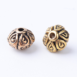 Antique Golden Tibetan Style Alloy Beads, Rondelle, Cadmium Free & Nickel Free & Lead Free, Antique Golden, 7x5mm, Hole: 1mm, about 1400pcs/1000g