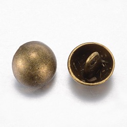 Bronze Antique Boutons à queue en alliage, 1-trou, dôme / demi-rond, de style tibétain, bronze antique, 12.5x10mm, Trou: 1.5mm