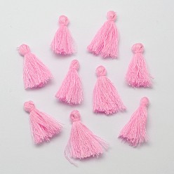 Бледно-Розовый Хлопок нить кисточки подвесные украшения, розовый жемчуг, 25~31x5 мм , около 39~47 шт / мешок