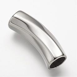 Stainless Steel Color 304 Stainless Steel Tube Beads, Stainless Steel Color, 39x12mm, Hole: 9mm