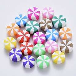 (52) Непрозрачная лаванда Бусины из полимерной глины , нет отверстий / незавершенного, конфеты, разноцветные, 9~11x4.5~6 мм