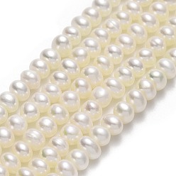 Lin Brins de perles de culture d'eau douce naturelles, 5a, ronde, linge, 4.5~5.5x4.5x4mm, Trou: 0.5mm, Environ 97~100 pcs/chapelet, 14.37~14.57'' (36.5~37 cm)