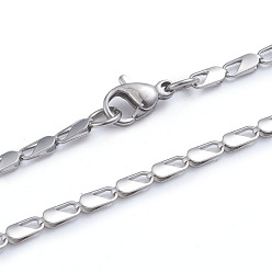 Color de Acero Inoxidable 304 collares de cadena de acero inoxidable, con cierre de langosta, color acero inoxidable, 16.45 pulgada (41.8 cm)