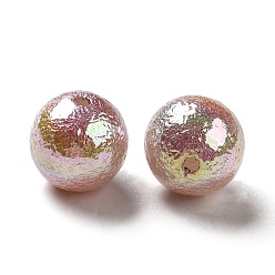 Terre De Sienne Placage uv perles acryliques opaques, iridescent, de couleur plaquée ab , ronde, Sienna, 12mm, Trou: 1.6mm