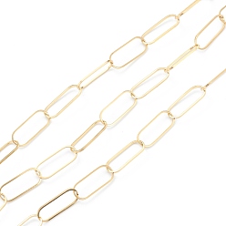 Золотой Вакуумное покрытие 304 кабельная цепь из нержавеющей стали, пайки, с катушкой, золотые, 20x8x1 мм, 5 м / рулон, 16.4 футов (5 м) / рулон