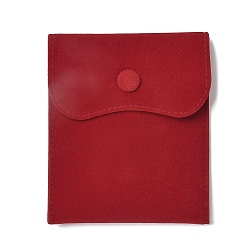 Roja Bolsas de terciopelo para guardar joyas, Bolsas rectangulares para joyería con cierre a presión., para los pendientes, anillos de almacenamiento, rojo, 11.7~11.75x9.8~9.85 cm