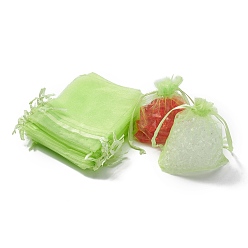 Verde Claro Bolsas de regalo de organza con cordón, bolsas de joyería, banquete de boda favor de navidad bolsas de regalo, verde claro, 15x10 cm