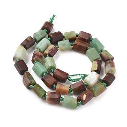 Australia Jade Natural Chrysoprase Beads Strands, Faceted, Column, 8~11x6~8mm, Hole: 1mm, about 30~33pcs/strand, 15.1 inch