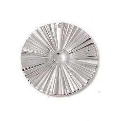 Stainless Steel Color 201 Stainless Steel Pendants, Flat Round Charm, Stainless Steel Color, 25x1mm, Hole: 1.5mm