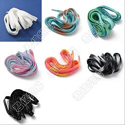 Mixed Color Fingerinspire 7Pairs 7 Colors Luminous Polyester Shoelaces, Splashing Style Glow in the Dark Shoe Laces, Flat, Mixed Color, 1200x9x1mm, 1pair/color