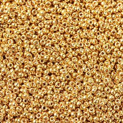 (RR1054) Galvanized Yellow Gold Perles rocailles miyuki rondes, perles de rocaille japonais, 11/0, (rr 1054) or jaune galvanisé, 11/0, 2x1.3mm, trou: 0.8 mm, environ 5500 pcs / 50 g
