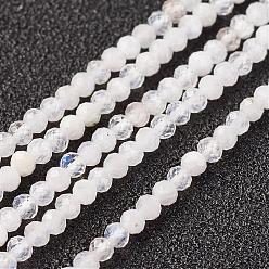 Rainbow Moonstone Natural Rainbow Moonstone Bead Strand, Round, Faceted, 2mm, Hole: 0.5mm, about 164pcs/strand, 15.8 inch(40.2cm)