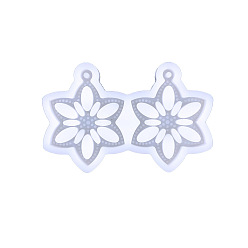 Flower DIY Pendant Silicone Molds, Resin Casting Molds, for UV Resin, Epoxy Resin Jewelry Makings, Flower, 46x72x5mm