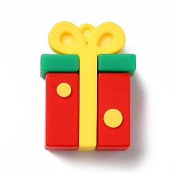 Roja Colgantes de plástico de pvc de navidad, regalo de Navidad, rojo, 38.5x28x18.5 mm, agujero: 3 mm