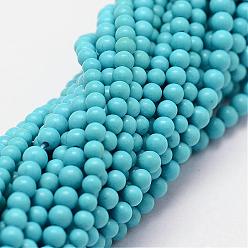 Synthetic Turquoise Synthetic Turquoise Beads Strands, Round, 2mm, Hole: 0.5mm, about 190pcs/strand