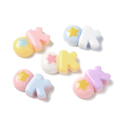 Letter Opaque Resin Cabochons, Cartoon Cabochons, for Jewelry Making, Letter, 9.5x15x4mm