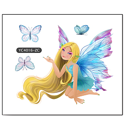 Angel & Fairy Stickers muraux adhésifs pvc lumineux, brille dans le noir, décalcomanies décoratives d'interrupteur étanche pour la décoration murale, ange et fée, 120x100mm