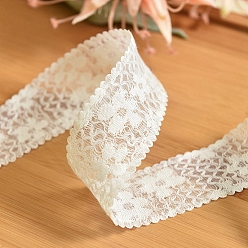 Old Lace 9M Polyester Flower Lace Ribbons, Garment Accessories, Gift Packaging, Old Lace, 1-1/8 inch(30mm), about 9.84 Yards(9m)/Roll