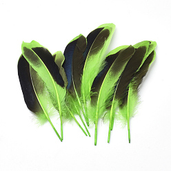 Césped Verde Accesorios de plumas, teñido, verde césped, 115~160x20~35 mm