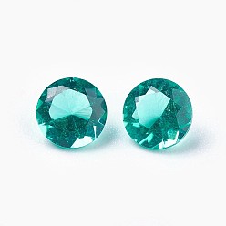 Vert Mer Moyen Zircone cubique pointé cabochons, diamant, facette, vert de mer moyen, 5x3mm
