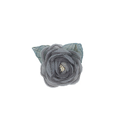 Gris Claro 3d flor de tela, para zapatos de bricolaje, sombreros, tocados, broches, ropa, gris claro, 50~60 mm