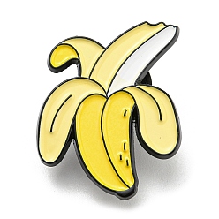 Банан Эмалевые булавки, брошь из черного цинкового сплава, банан, 28.5x22x1.4 мм