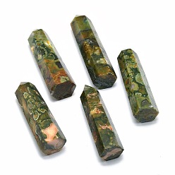 Яшма Риолит Одноконечные заостренные украшения из натуральной риолитовой яшмы, форма пули, 50~56x13~15x12~15 мм