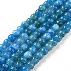 Apatite Natural Apatite Beads Strands, Round, 4~4.6mm, Hole: 1mm, about 93pcs/strand, 6.10''(15.5cm)