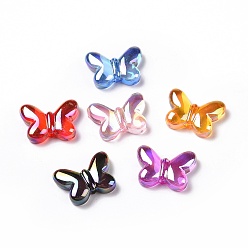 Mixed Color UV Plating Rainbow Iridescent Acrylic Beads, Butterfly, Mixed Color, 20x14.5x5mm, Hole: 1.6mm