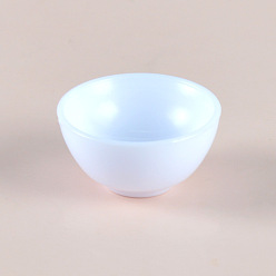 White Mini Resin Bowls, for Dollhouse Accessories, Pretending Prop Decorations, White, 24x12mm
