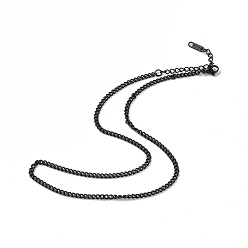 Gunmetal 304 Stainless Steel Curb Chain Necklace for Men Women, Gunmetal, 15.79 inch(40.1cm)