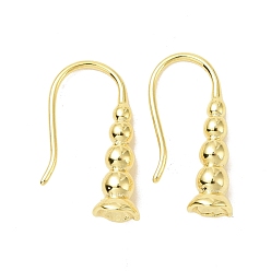 Golden Rack Plating Brass Earring Hooks, Earring Settings, Long-Lasting Plated, Lead Free & Cadmium Free, Golden, 17.5x5mm, 20 Gauge, Pin: 0.8mm, Tray: 3mm