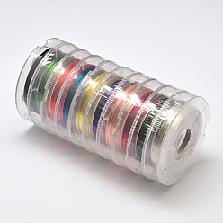 Mixed Color Round Copper Jewelry Wire, Mixed Color, 0.3mm, about 32.8 Feet(10m)/roll