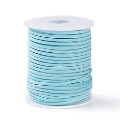 Sky Blue 45M Faux Suede Cord, Faux Suede Lace, Sky Blue, 2~2.5x1.5~2mm, about 50 Yards(45m)/Roll